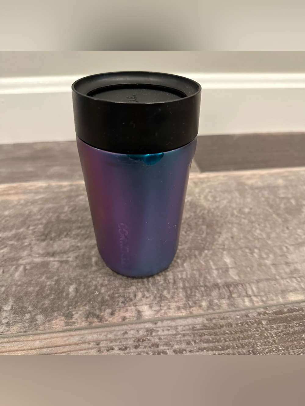 Corkcicle Ceramic Lined insulated Travel Mug Iridescent Blue & Purple; 9 OZ